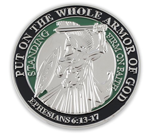 Forge Put On The Whole Armor of God EPH 6:13-17 Enamel 3D Challenge Coins (Silver Plated (1 Coin))