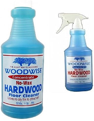 Woodwise Juego de 2 limpiadores de suelos de madera dura listo para usar sin cera de 32 onzas en aerosol