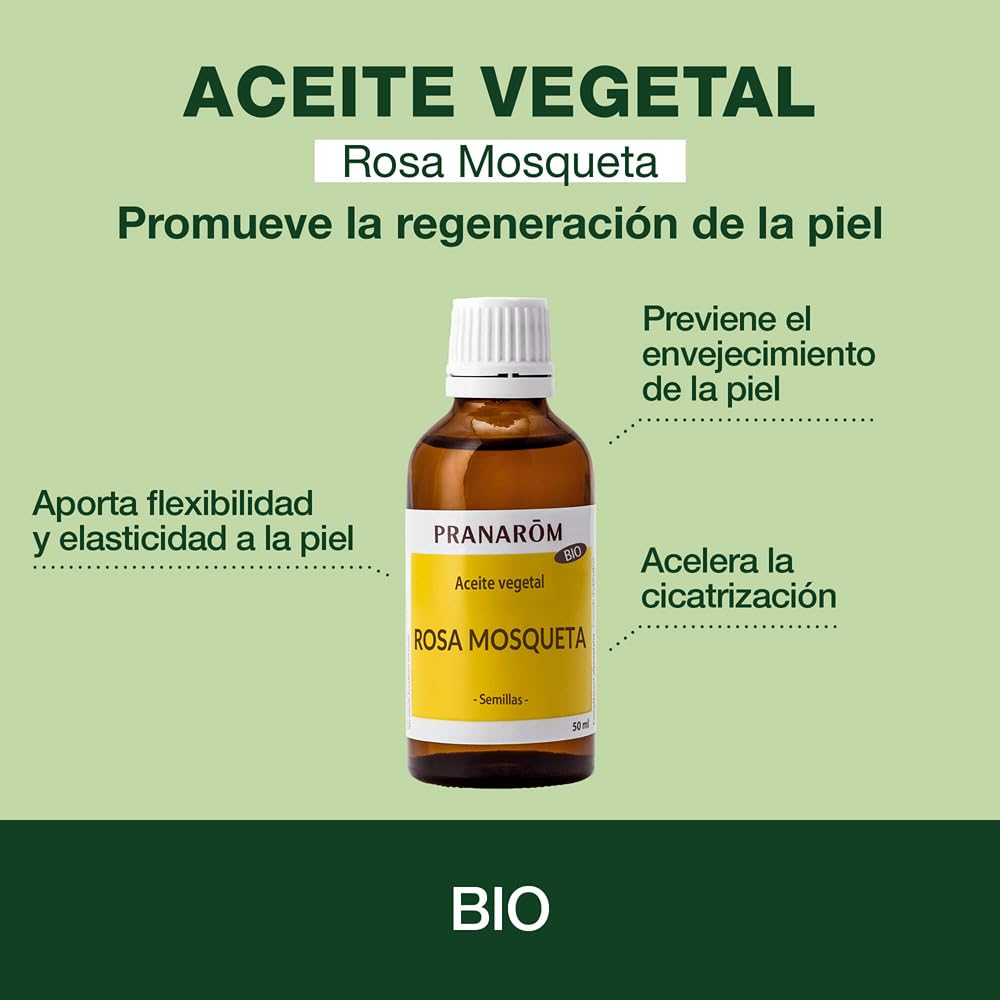 PRANAROM - Rosa Mosqueta Bio - Aceite Vegetal - Belleza De La Piel - Antiedad - Para una Piel Radiante Todos los Días - Rico En Omega 3, 6, 9-50ml — view 2