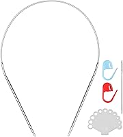 Vista 11 de Agujas de tejer circulares de acero inoxidable, tamaño 0, 16 pulgadas de longitud, aguja circular para proyectos hechos a mano, tejido de bricolaje