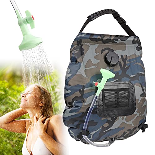 Solar Dusche Tasche, 20L Outdoor Warmwasser Duschsack, GuKKK Solar Heizung Camping Dusche Tasche, Tragbare Solar Heizung Tasche, Camping Dusche Tasche mit Duschkopf, für Camping Outdoor Wandern