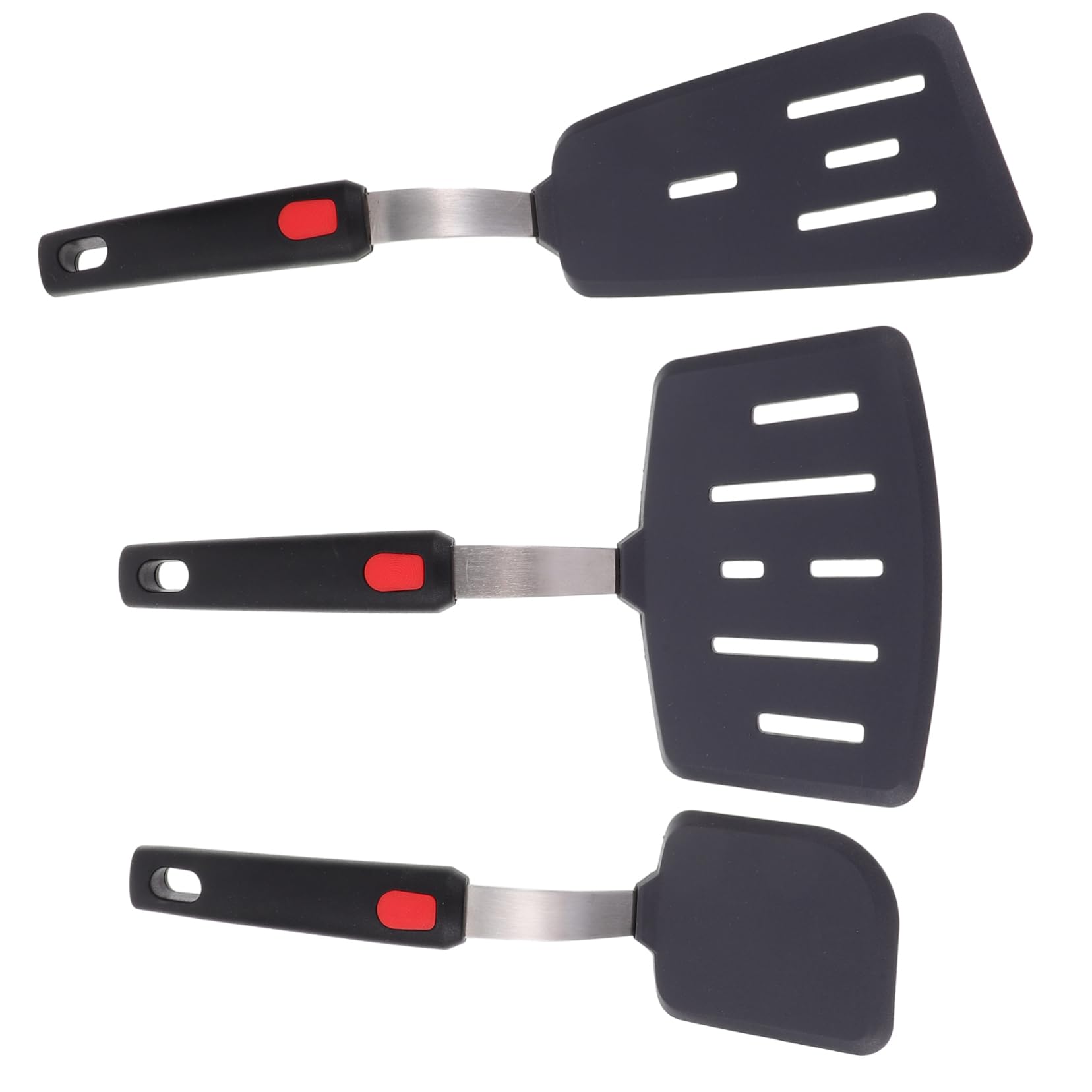 Hemobllo 3pezzi Spatola in Silicone Riutilizzabile Spatola per Friggere Portatile per Wok Flessibile e Resistente al Calore Adatta per Pentole Domestiche e Antiaderenti