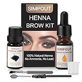 Simpout Henna Eyebrow Tint Kit - Pure Natural Brow Color Kit, Instant Eyebrow Tinting Kit, DIY Eye Brow Coloring Kit at Home and Salon, Easy to Use(Black)