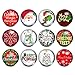 Produktbild Soleebee 12 Stück Glas Aluminium 18mm Click Button fit 5.5mm-Knopfloch Schmuck Charms (Fröhliche Weihnachten)