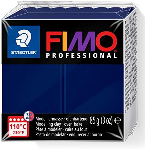 STAEDTLER 8004-9 FIMO Professional Oven-Hardening Polymer Modelling Clay, 85g - Black (Single Block)