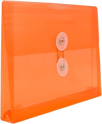 Vista 406 de Sobres de plástico con botón y cuerda, Variados Paquete de 6 colores surtidos