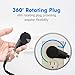 Maximm Cable 8 Ft 360° Rotating Flat Plug Extension Cord, 16/3 AWG Multi 3 Outlet 3-Prong Grounded Wire- Black - UL Certified