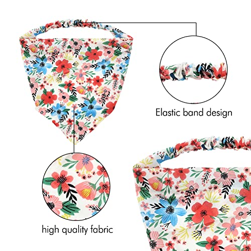 Lawie 15 Pack Large Solid Colorful Floral Bandana Headband Triangle Satin Silk Blank Plain Boho Hair Scarf Headbands Elastic Kerchief Neckerchief Head Neck Scarves Hand Wrap Hairbands for Women Girl3