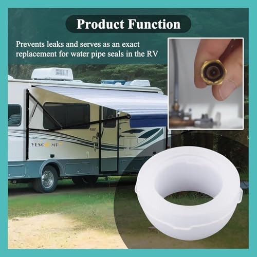 Image of 16435 Plastic Santoprene Swivel Seal, Fit for PEX Fittings /Valves, 30 pcs | 1 /2 inch PEX Swivel Cone Washer RV Water Line Gasket Fits Most RVs, Camper, Travel Trailer Swivel Type Water Connectors