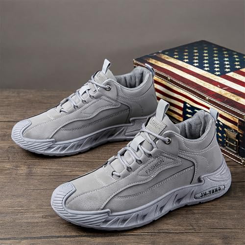 Image of ANUFER Mens PU Sport Shoes Fashion Chunky Sneakers Height Increasing Trainers