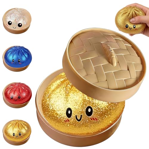 Glitter Dumpling, Glitter Dumpling Squishy with Box (Gold)