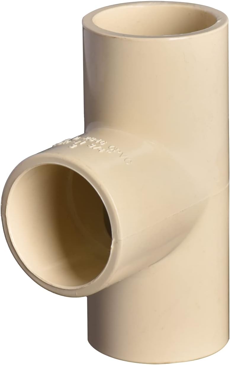 1/2" 10pcs CPVC TEE Pipe Fittings Coupling Adapter (Slip to Slip to Slip) Socket to Socket Beige (1/2 inch)