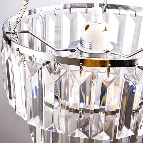 Papaya 710-1 2 Tiers Modern Acrylic Crystal Chandelier Shades Clear Crystals Lamp Shade Light Shade Decorative Pendant thumb #3