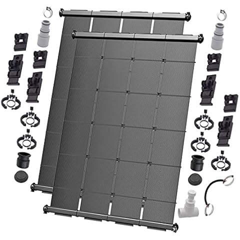 Industrial Grade Solar Pool Heater DIY Kit for Above Ground Swimming Pools - Maximum Durability & Longevity - Includes (2) 4'x12.5' Solar Panels & Mounting Hardware Cover