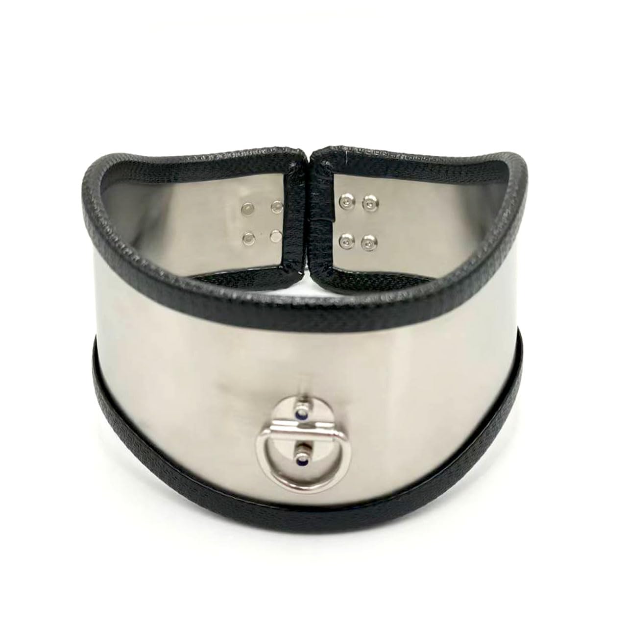 Collier verrouillable en acier inoxydable BDSM pour bondage sécurisé - 7