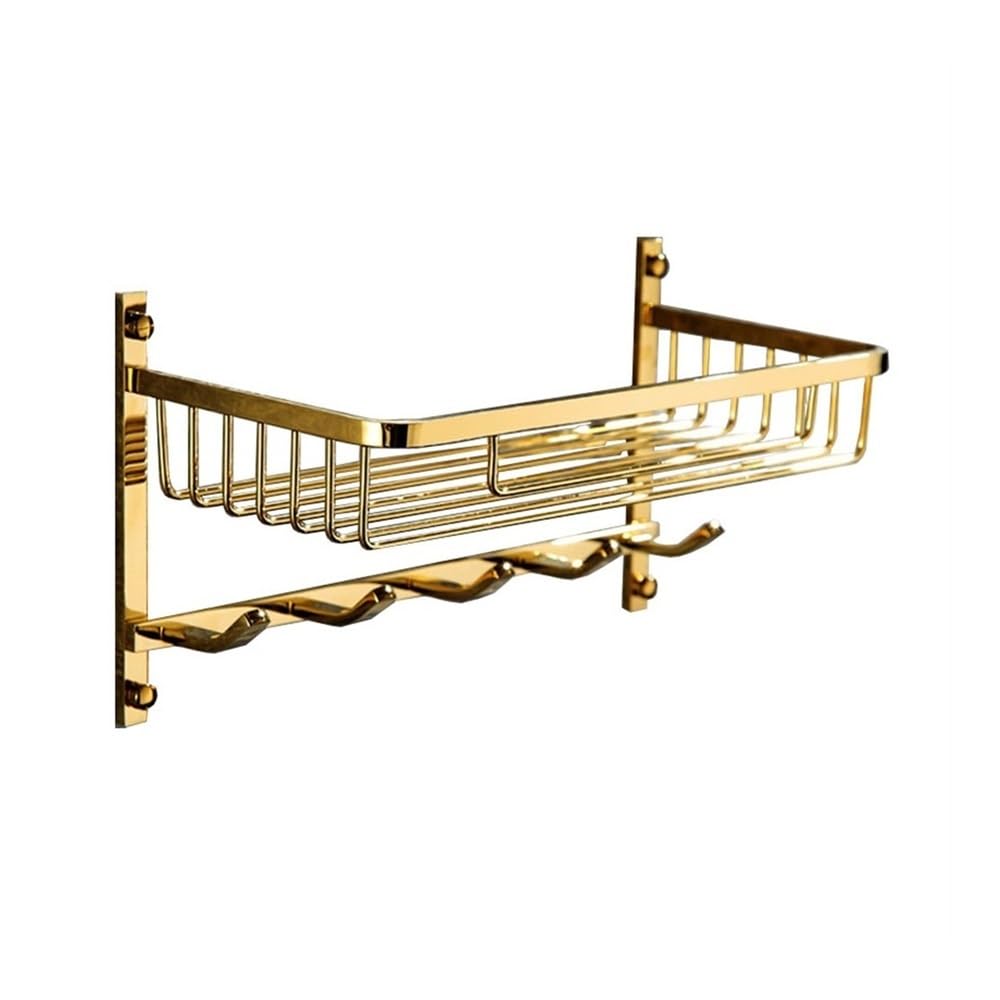 Panier d'étagère de douche doré pour organiser votre salle de bain