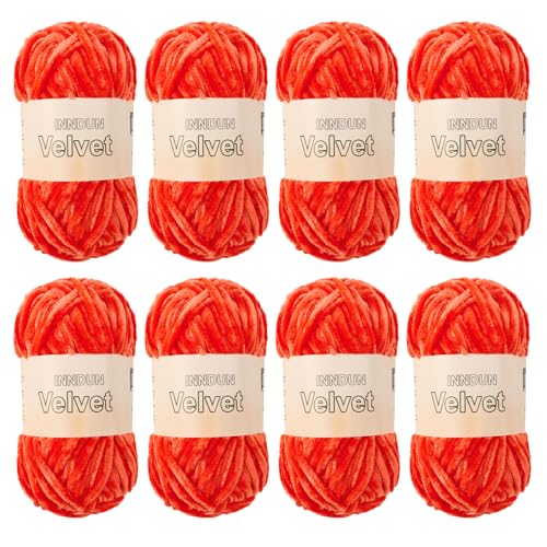 Image of Soft Velvet Chenille Yarn for Crocheting, Super Bulky Yarn for Blankets