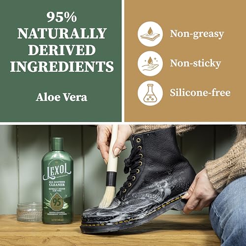 Lexol All Leather Cleaner, Naturally Derived Leather Care Cleaner with Aloe Vera, Great for Car Interiors, Boots, Furniture, Bags, Jackets and More, 16.9 fl oz by Lexol - Image 3