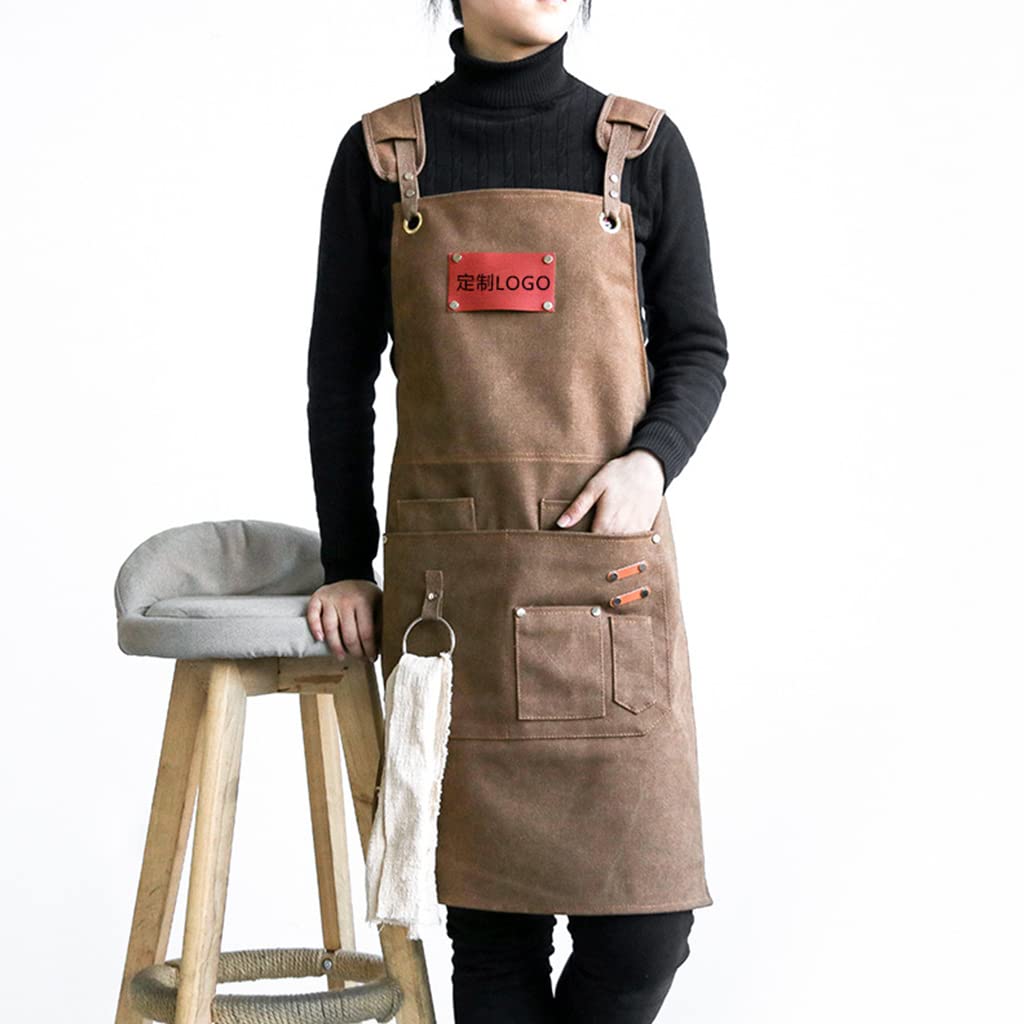 Tabliers, Tabliers de chef en toile for hommes et femmes, avec grandes poches bretelles réglables