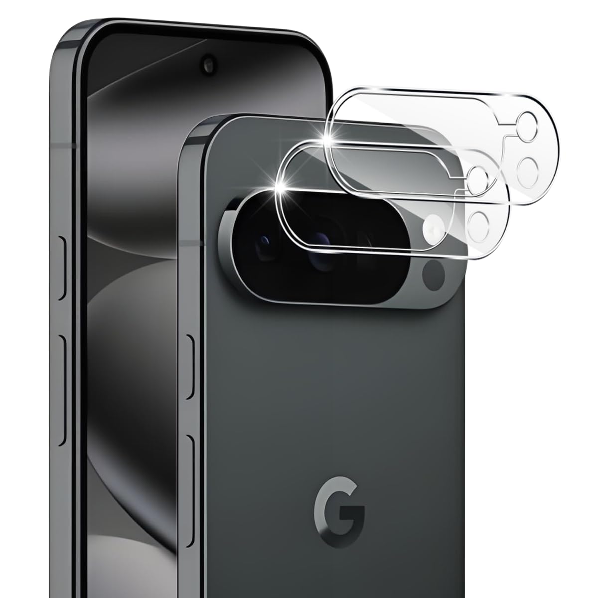 【2枚セット】 対応 Google Pixel 10 Pro カメラフィルム 2枚 ルピクセル 10 Pro レンズ 保護カバー 黒縁取り 露出オーバー防止 【 日本硝子素材 9H強度 】 対応 Pixel 10 Pro レンズフィルム レンズ保護フィルム 耐衝撃 飛散防止 高透過率 指紋・汚れ防止 ゼロ気泡 簡単貼り付け