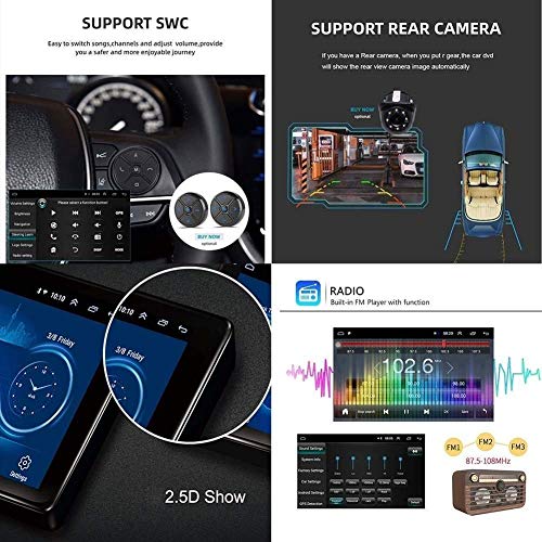 Android 8.1 Car GPS Navigation Radio TV, 9 Inch Full Touch Screen Screen Car Radio for Volkswagen Golf Sportsvan 2016, with Steering Wheel Control, Stereo SD AUX DAB USB FM AM MP5, WiFi: 1+16G - Image 3