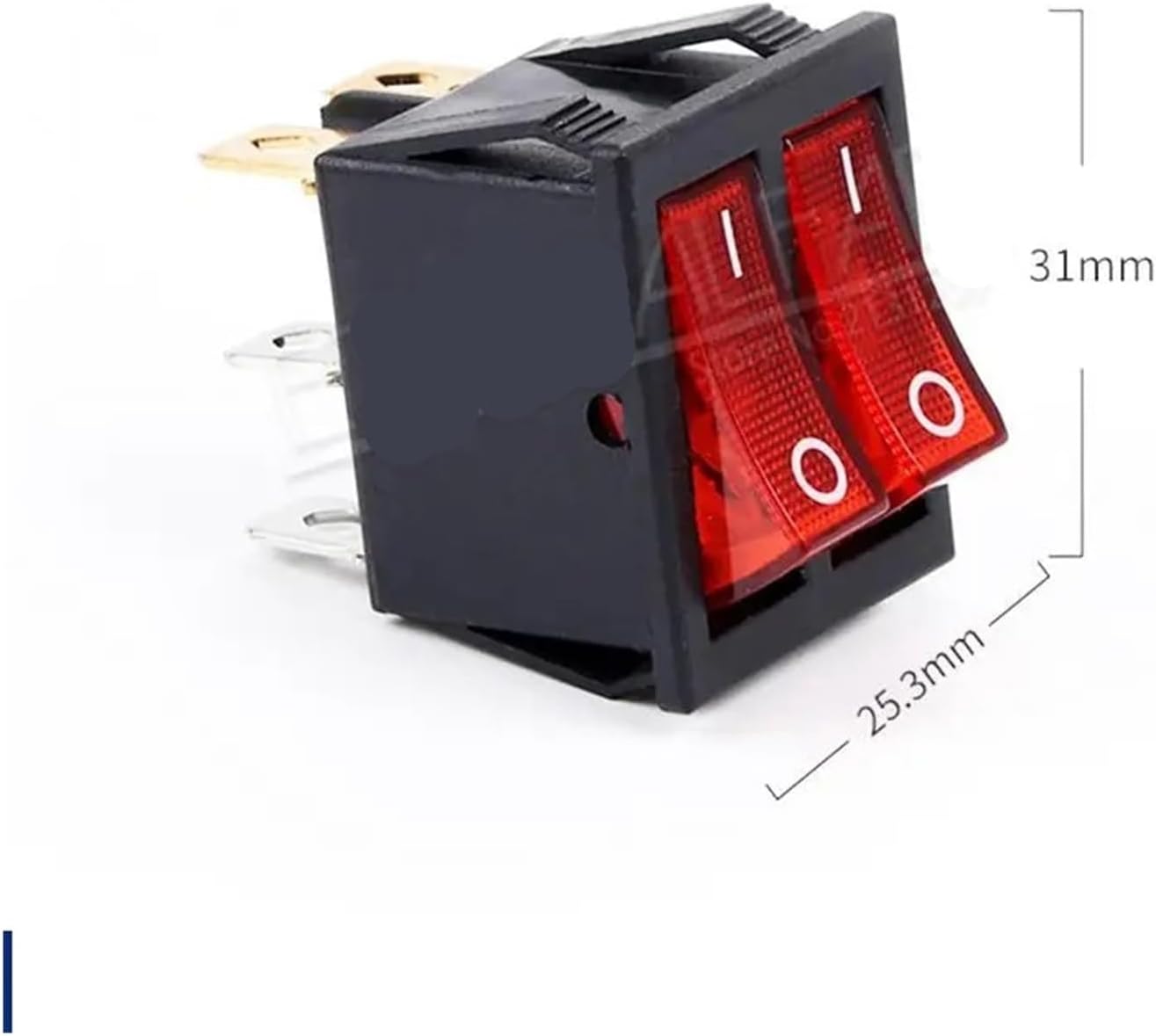 KCD6 16A 250V AC Rocker Switch Boat 6-pin with Light(Kcd6-red-no-4j4d,2pieces -lot)