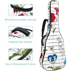 Housse étanche pour guitare acoustique avec double bandoulière et poche Motif cochon volant, Multicolore 09, 42.9×16.9×4… - Les Beatles, Paul McCartney, John Lennon, RIngo Starr, George Harrison Housse étanche pour guitare acoustique avec double bandoulière et poche Motif cochon volant, Multicolore 09, 42.9x16.9x4… – Image 4