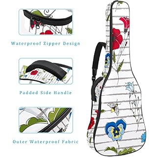 Housse étanche pour guitare acoustique avec double bandoulière et poche Motif cochon volant, Multicolore 09, 42.9×16.9×4… - Les Beatles, Paul McCartney, John Lennon, RIngo Starr, George Harrison Housse étanche pour guitare acoustique avec double bandoulière et poche Motif cochon volant, Multicolore 09, 42.9x16.9x4… – Image 4