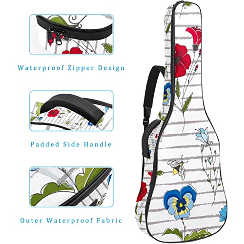 Housse étanche pour guitare acoustique avec double bandoulière et poche Motif cochon volant, Multicolore 09, 42.9×16.9×4… - Les Beatles, Paul McCartney, John Lennon, RIngo Starr, George Harrison Housse étanche pour guitare acoustique avec double bandoulière et poche Motif cochon volant, Multicolore 09, 42.9x16.9x4… – Image 5