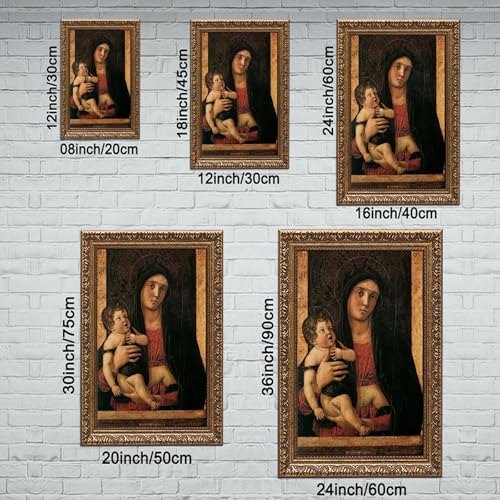 Impression sur toile Madonna With Child de Bellini tableau d'art encadré - 2
