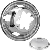 Vista 8 de Simuladores de rueda de 17", de acero inoxidable pulido, para doble rueda, 4 piezas, delantero y trasero, 8 tuercas con 5 orificios de ventilación