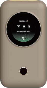 Macaroon M3C Mobile Router, SIM-Free Pocket WiFi, 20 GB in Japan, 1 Year Plan Included, WiFi Router, For Vehicle Use, Wi-Fi Router, No Monthly Fees, One-Time Device Purchase, Supports 150 Countries |     SIM   ON       wifi