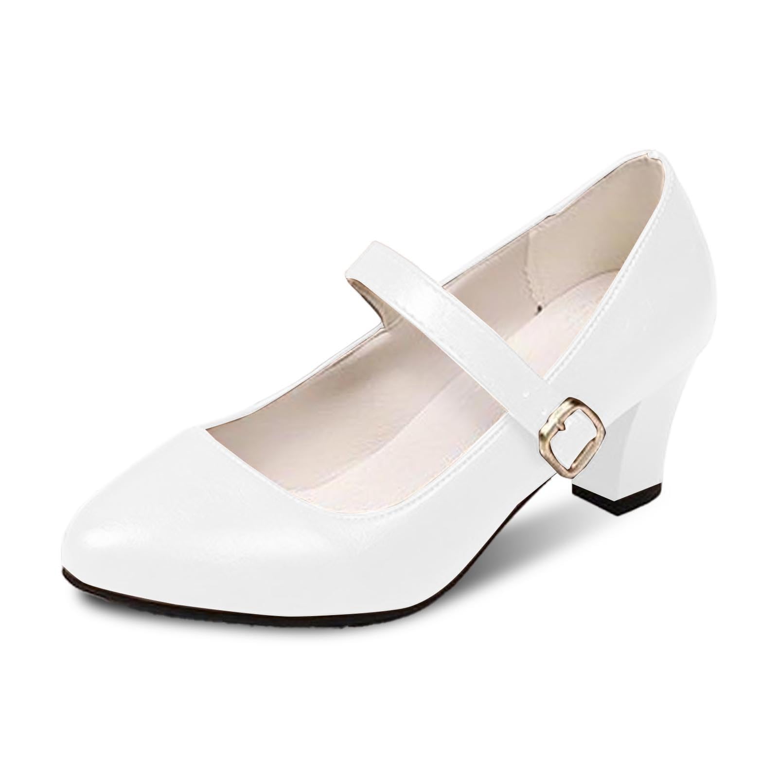 Escarpins à pieds larges pour femme - Chaussures à talons élégantes - Chaussures de mariage - Chaussures de danse d'été confortables pour femme - Chaussures basses à talons hauts - Chaussures