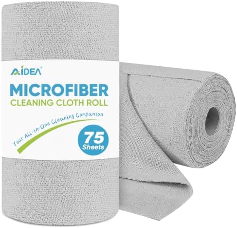 AIDEA Microfiber Cleaning Cloth Roll-75PK, Reusable Paper Towels ...