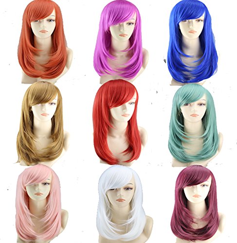 Simpleyourstyle Medium Long Pear Head 9 Colors Pop Style Wigs for Women U pick