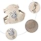 NJCXOLA Kaninchen Leine,Verstellbare Hasenleine,120cm Weiches Kaninchen Leine,Hasen Zubehör,Kaninchen Zubehör,Kaninchen Geschirr Für Kaninchen, Katzen Und Andere Kleine Haustiere (Beige, M)