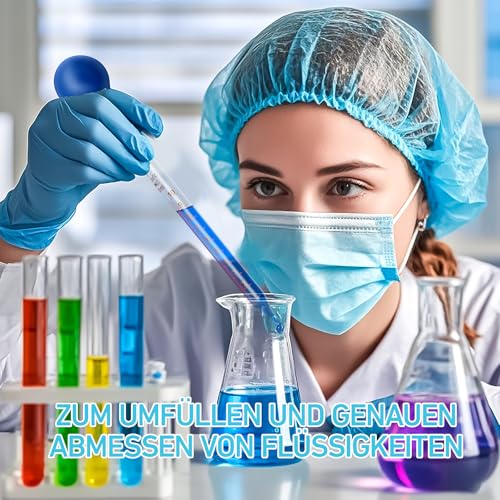 2 Stück Pipette 10ml, Glaspipette mit Reinigungsbürste, Messpipette für Labor Lebensmittel Forschung Medizin Schule