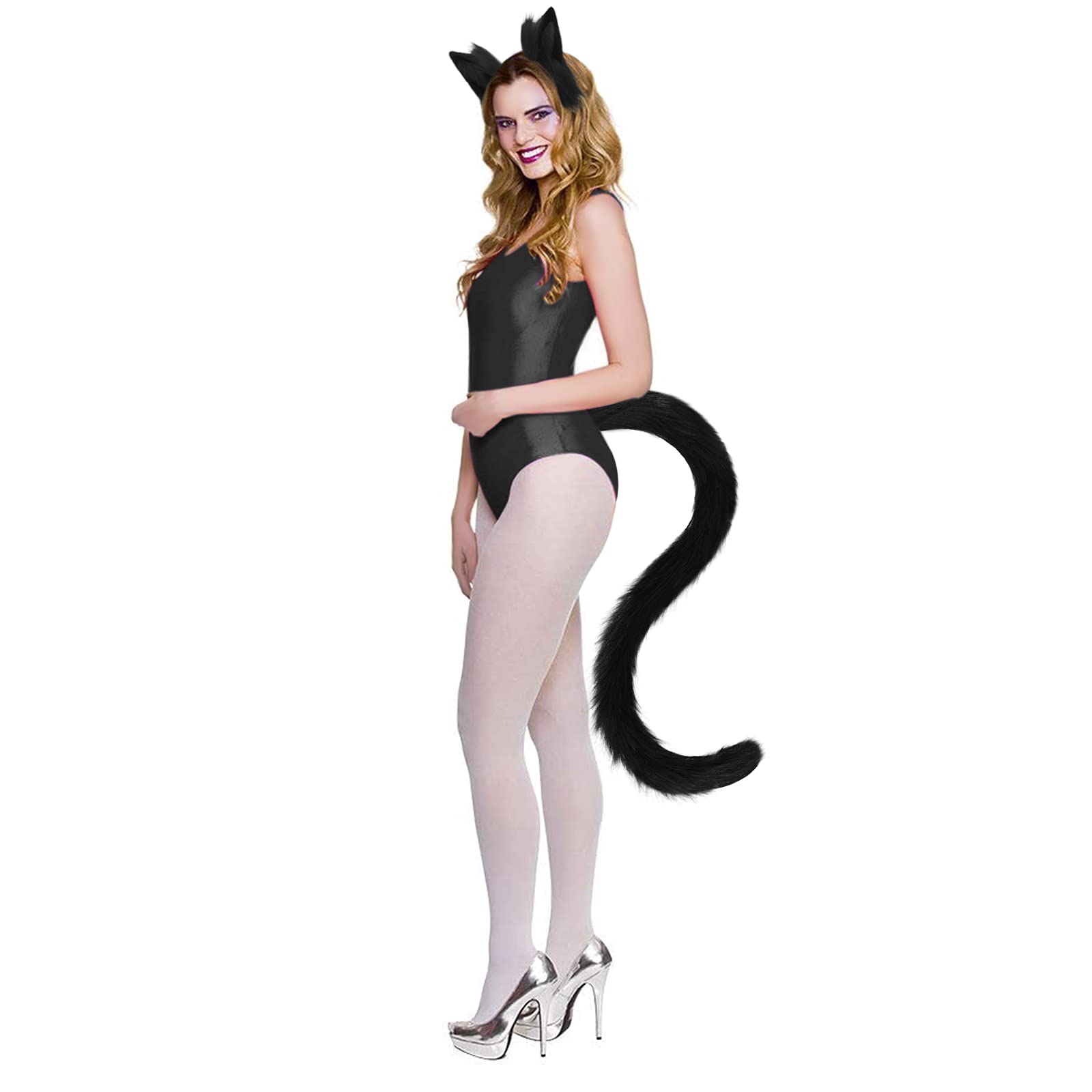 Serre-tête en forme d'oreille de chat en peluche pour carnaval, fête costumée, accessoire de costumade, bandeau unisexe pour femme, cosplay, oreilles de chat, oreilles de chat, Halloween, cosplay