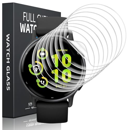 Pnakqil 8 Pièces Protection Écran pour Garmin vivoactive 6/5 Verre Trempé,Flexible Sans Bulles Haute HD Anti-Rayures TPU Souple Ultra-Mince Vitre Film Protecteur Installation Facile