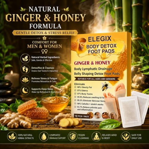 Image of Foot Patches - Stress Relief Detox Patch with Ginger, Lymphatic Drainage And Toxin Cleansing Pads - Deep Sleep Support Foot Pads for Men And Women (10 Patches - Pack Of 1)