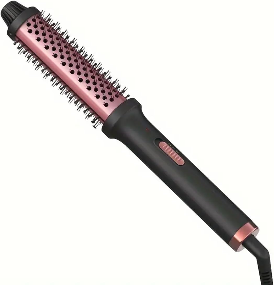 2-in-1 Thermal Brush for Curls & Volum, 1.5 Inch Heated Round Brush Blowout Look, Negative Ion Hair Styling Tools for Travel