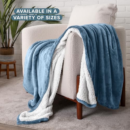 Bare Home Sherpa Fleece Blanket (Twin/Twin XL, Coronet Blue) - image 2