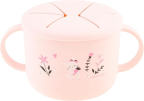Stephen Joseph, Taza de silicona para refrigerios, tazas para bebés y niños pequeños, conejo, mediano