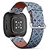 CJBROES Replacement Leather Watch Band, Compatible with Fitbit Versa 3 and Fitbit Sense of Wristband Bracelet Accessory - Interior Design Paneling
