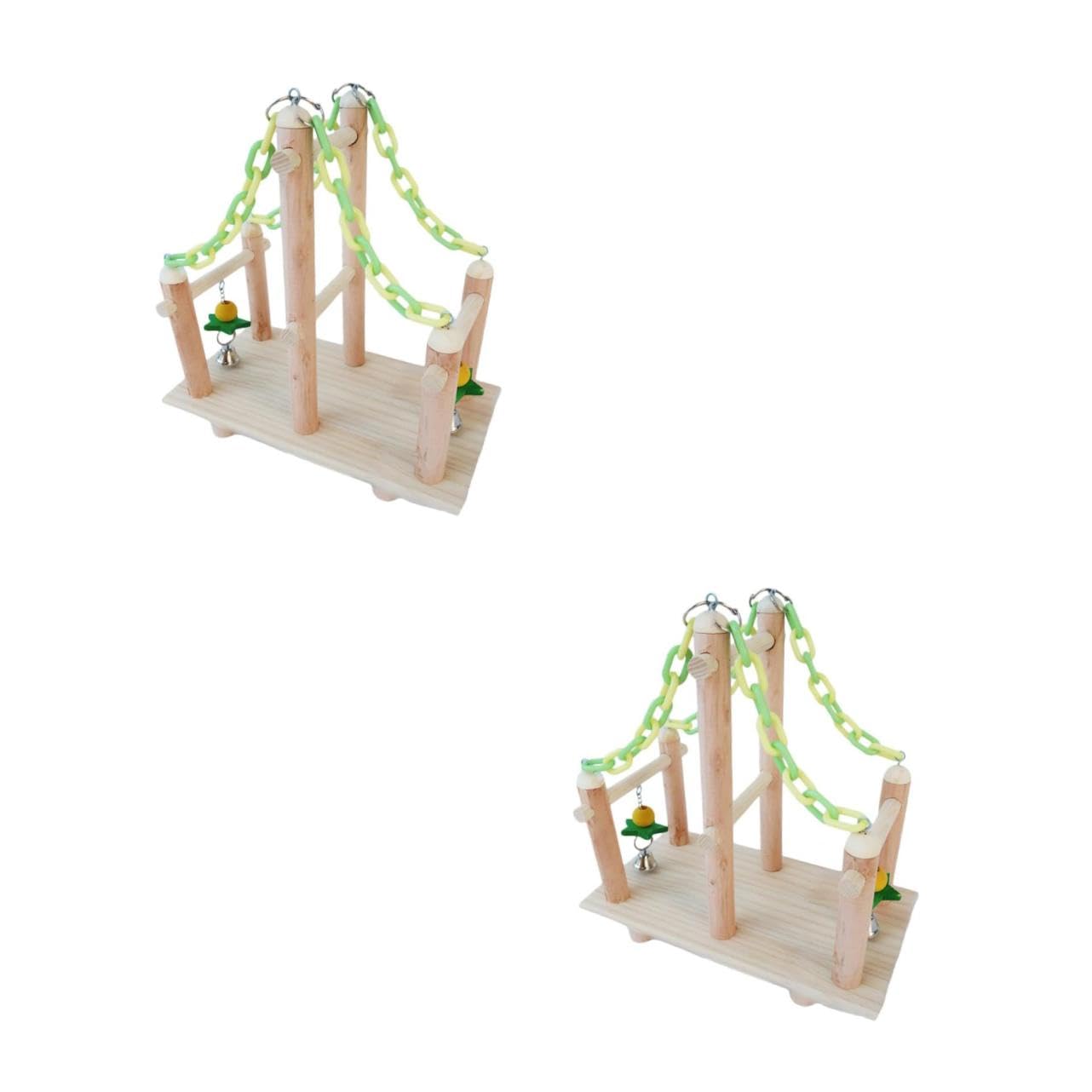 BESPORTBLE 2 Set Giocattolo Pappagallo Giocattolo Per Uccelli Con Scala Di Corda Giocattoli Scala Per Uccelli Animale Domestico Calopsitta Forniture Di Pappagalli Portatile Bambino Di Legno