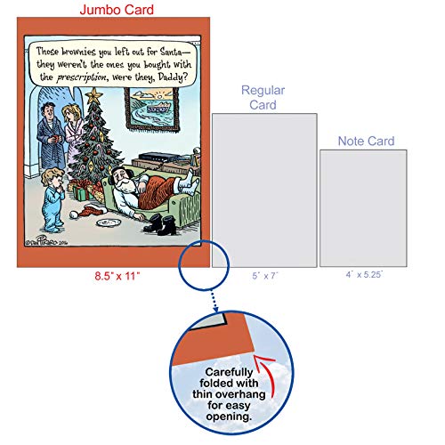 Nobleworks - Big Funny Card For Christmas (8.5 X 11 Inch) - Jumbo Cartoon Notecard, Happy Holiday Humor - Prescription Brownies J4331Xsg #TOP3