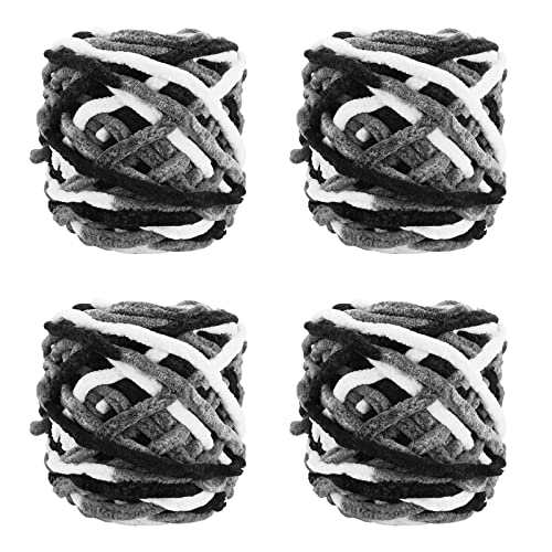 4er Pack 100g Strickwolle Wolle zum Häkeln Strickgarn Sockenwolle zum Stricken Bunte Acrylgarn Knäuel Häkelgarn Mehrfarbiger Set für Decken Pullover Schuhe Mützen Schals Style E