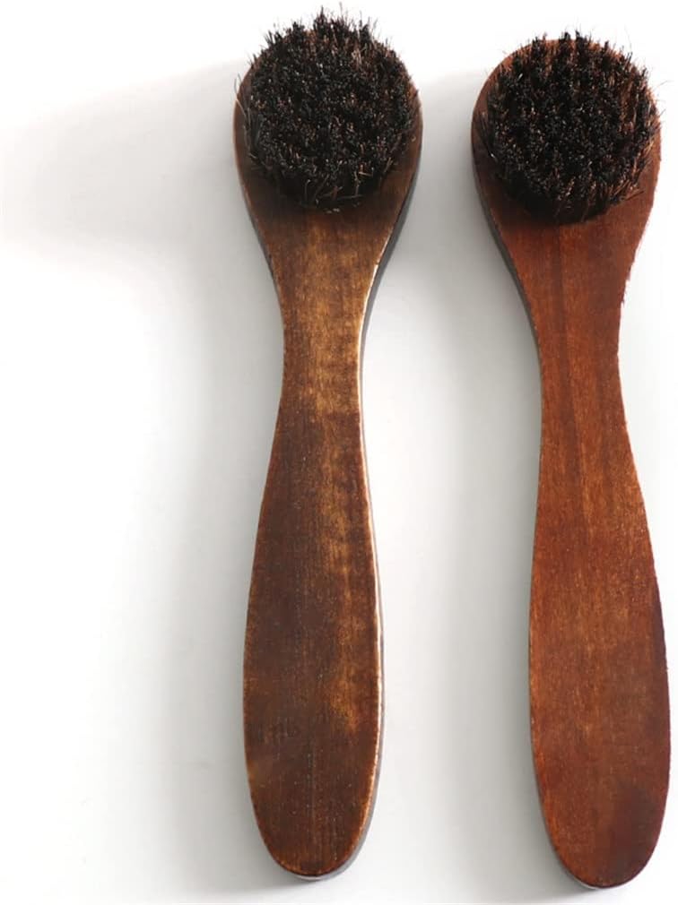 Long-Handled Horse Hair Shoe Round Cleaning Brush Useful Household Soft Polishing Tool