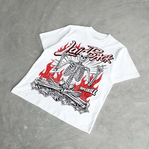 Image of DopeSkill Graphic Tee Streetwear Hip Hop Hypebeast Street Style Unisex T-Shirt Sneaker Colour Matching Shirts Horror Skeleton