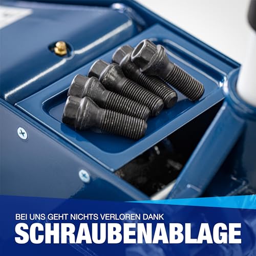 NTG Hydraulischer Wagenheber 3T | TÜV Zertifiziert | 75-505mm Hubhöhe | mit Doppelzylinder flach...